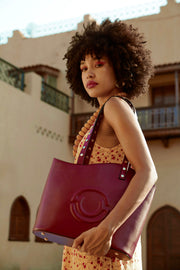 Burgundy Valeria Tote Bag